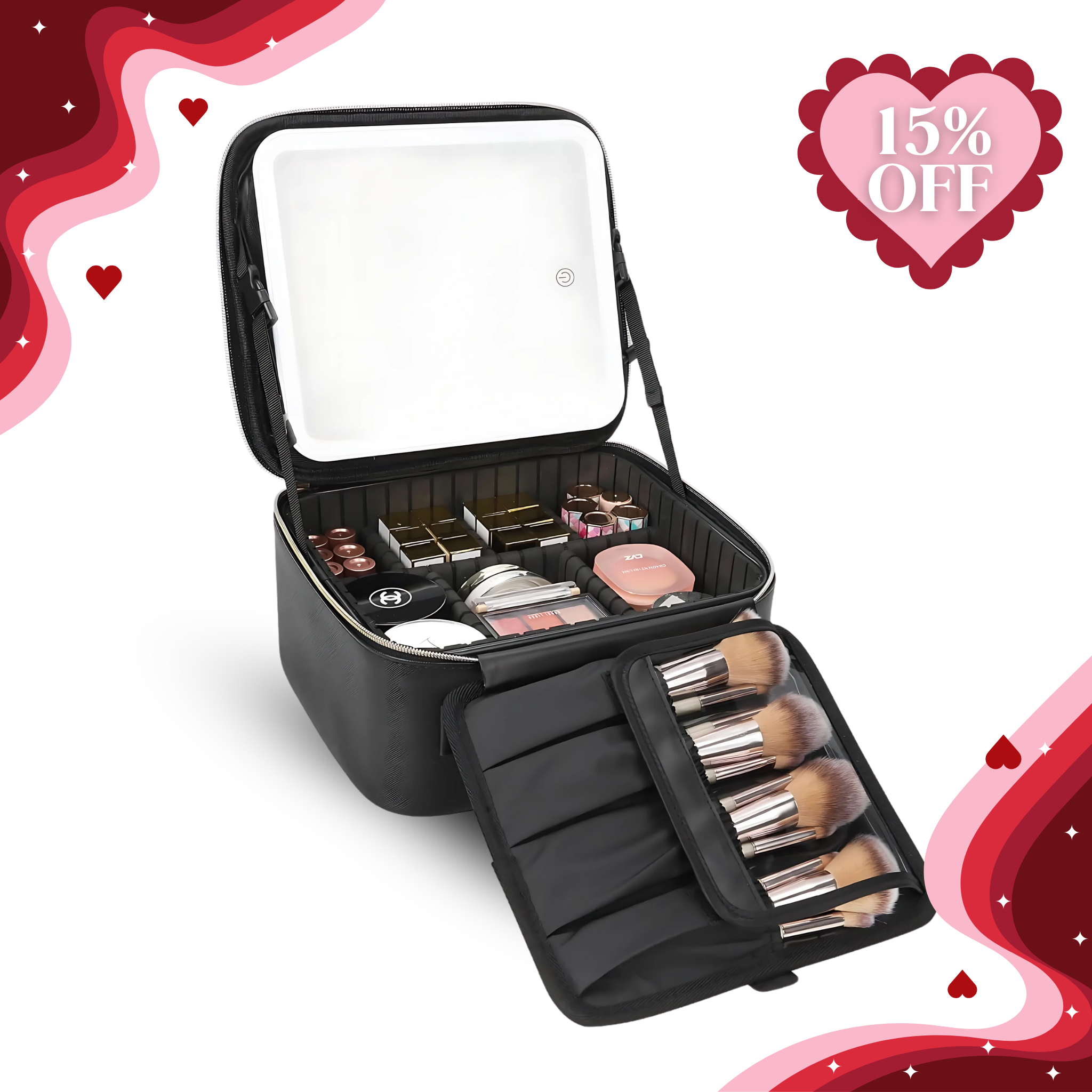 Lighted Makeup Case with Mirror