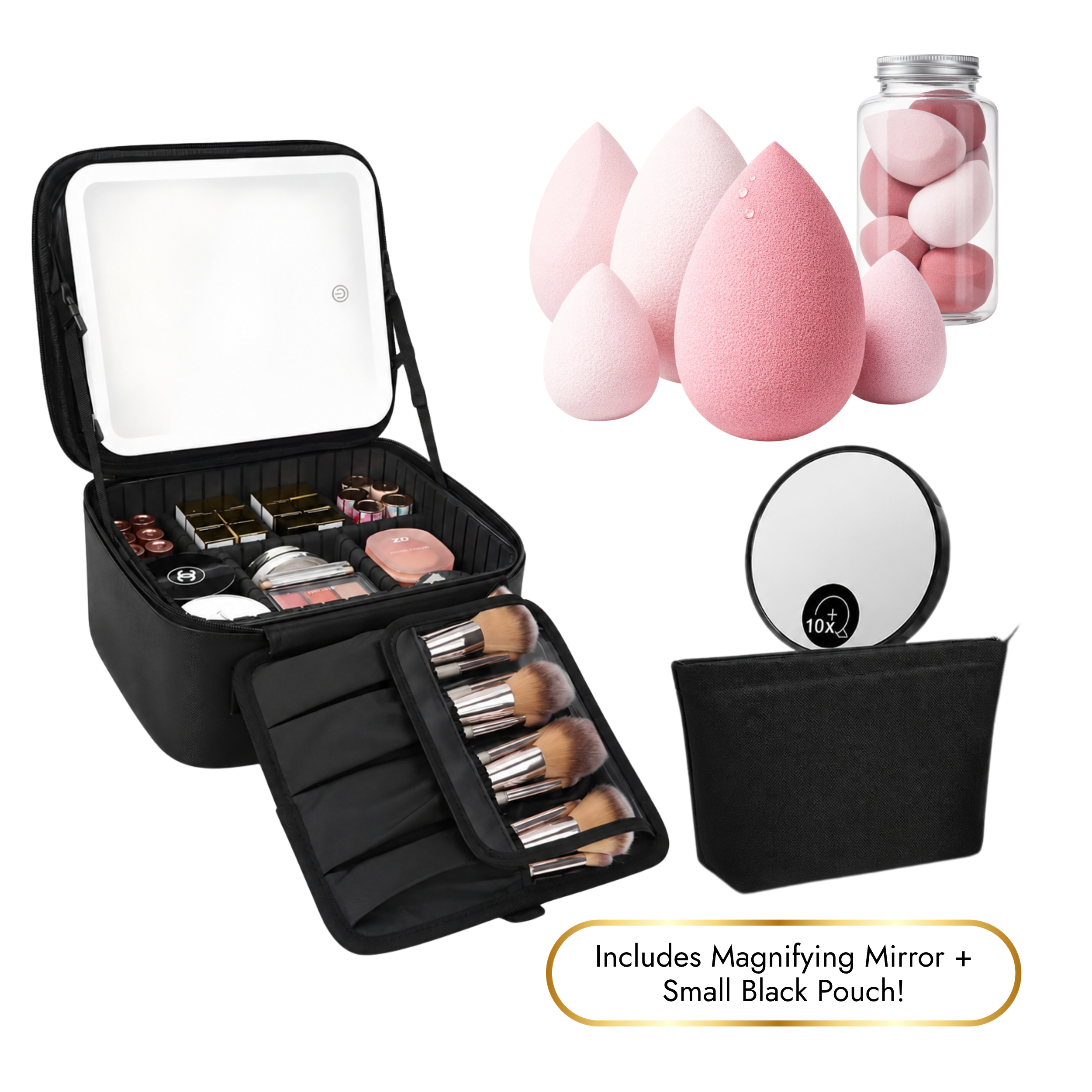 Lighted Makeup Case with Mirror