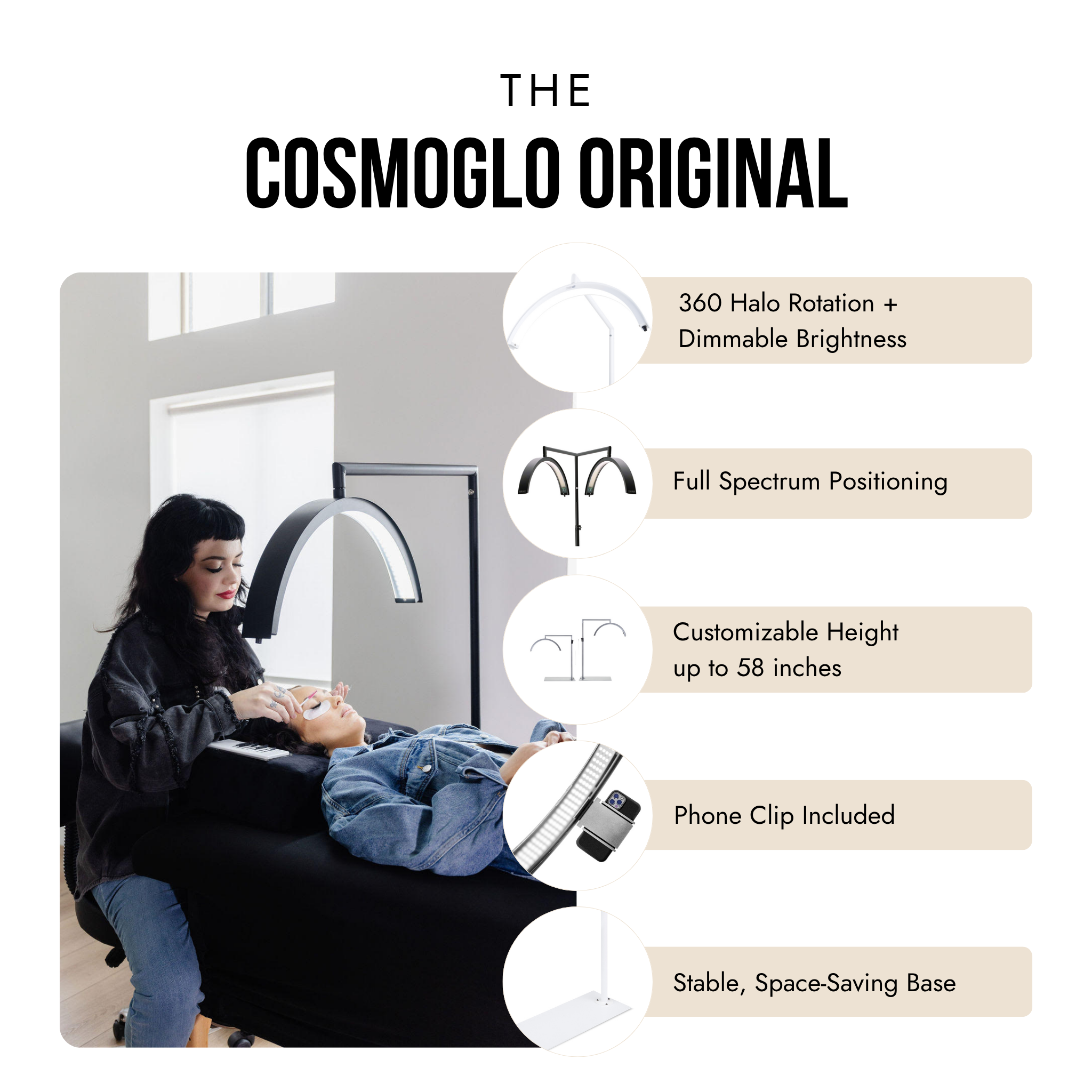 CosmoGlo Original product with features listed on a white background
