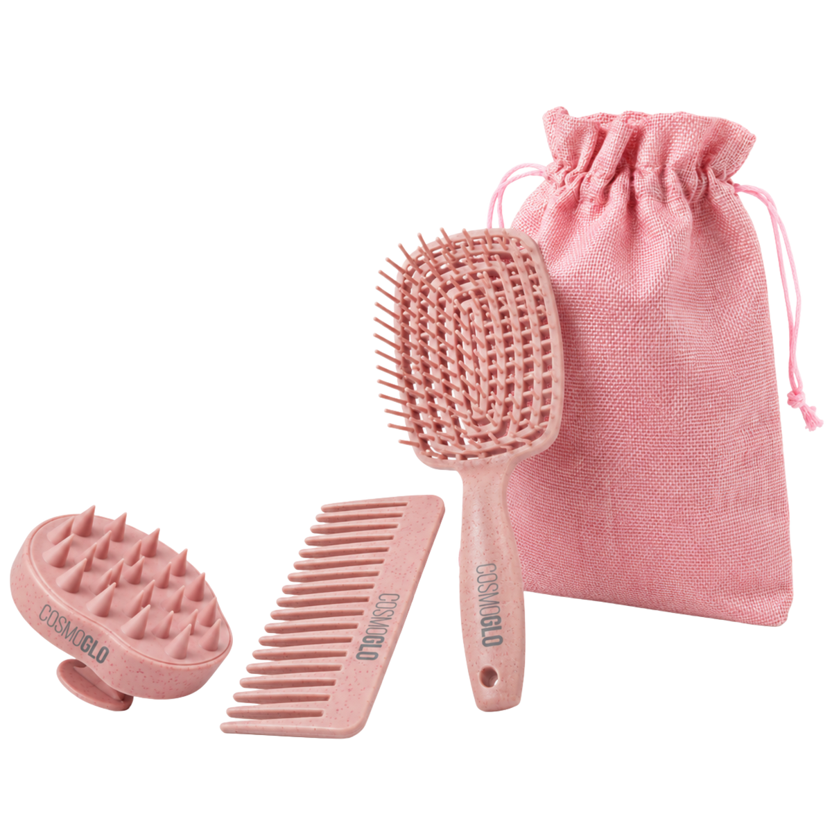CosmoGlo Hair Brush Kit - Pink