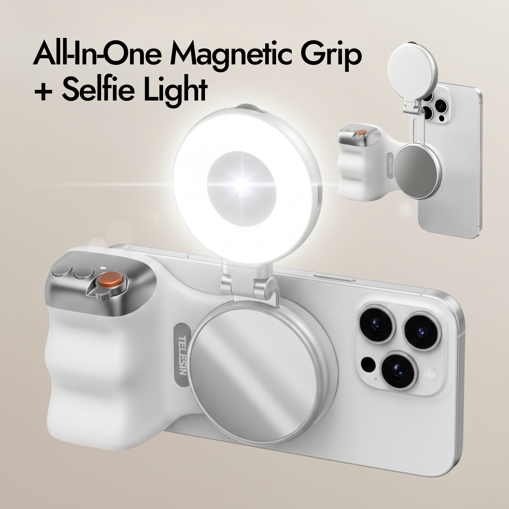 CosmoGloⓇ Fun Shot Magnetic Grip2 accessory with black magnetic mount and flexible arm for action camera or device.
