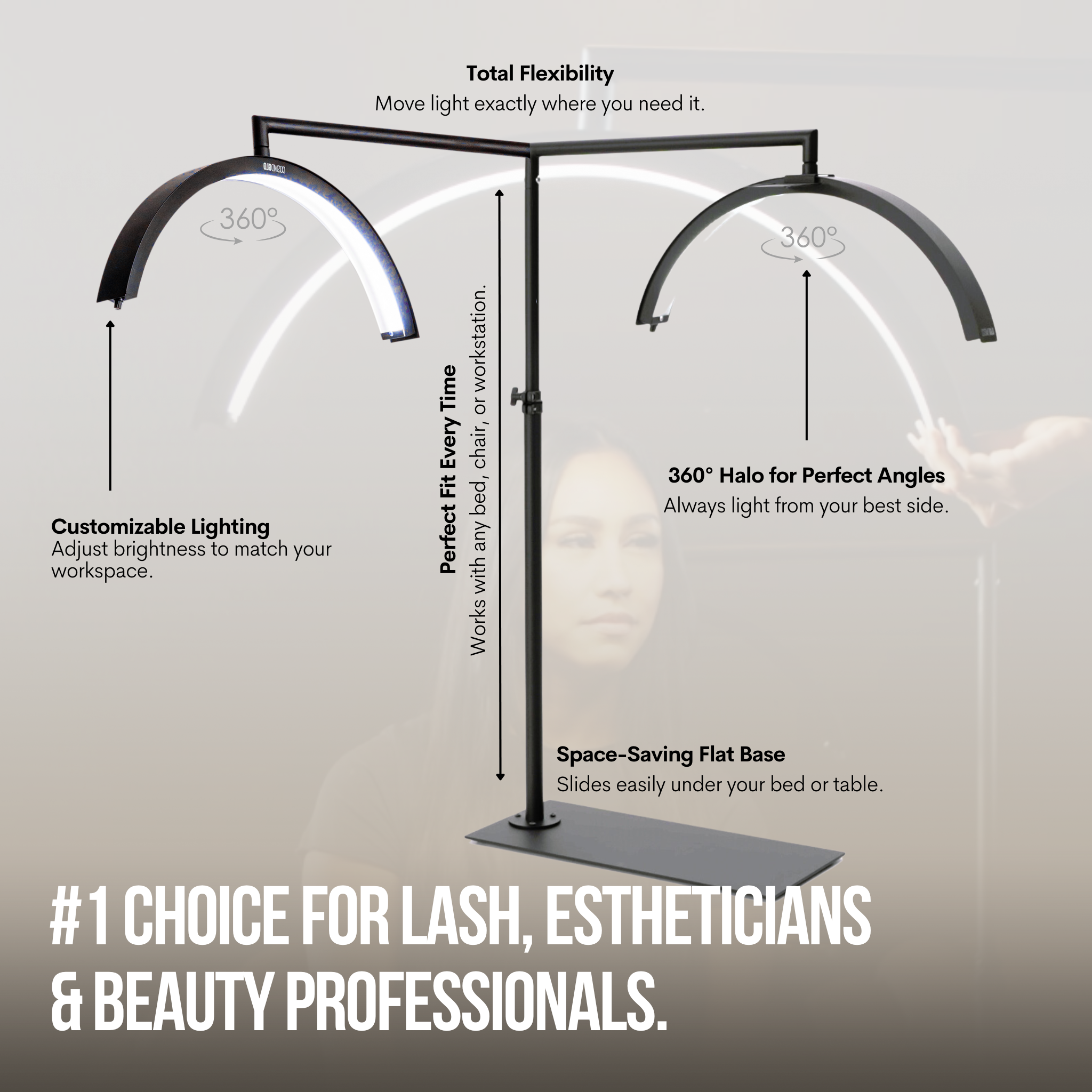 CosmoGlo Original professional beauty salon lamp for facialists, estheticians, and lash artists.