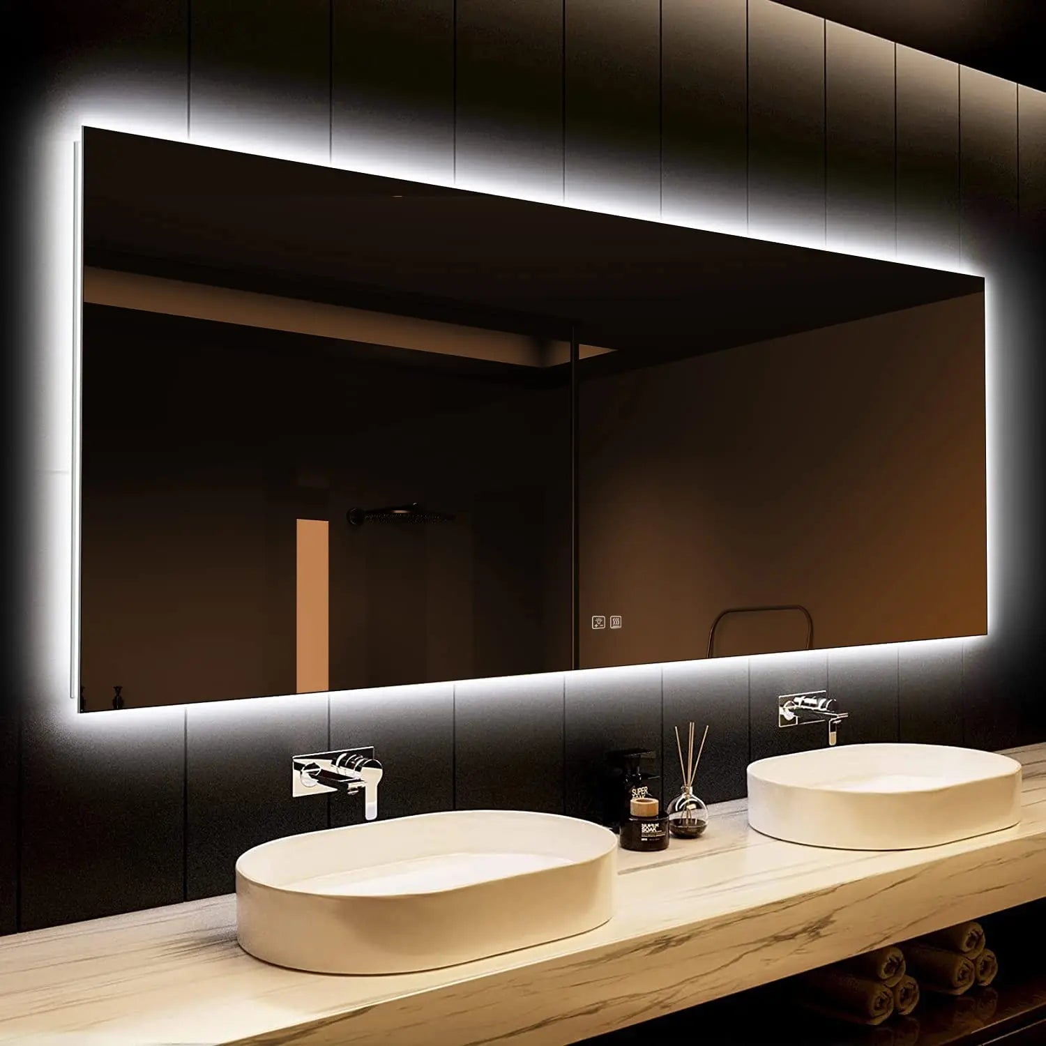 Deluxe Sleek Backlit LED Bathroom Mirror - CosmoGloⓇ