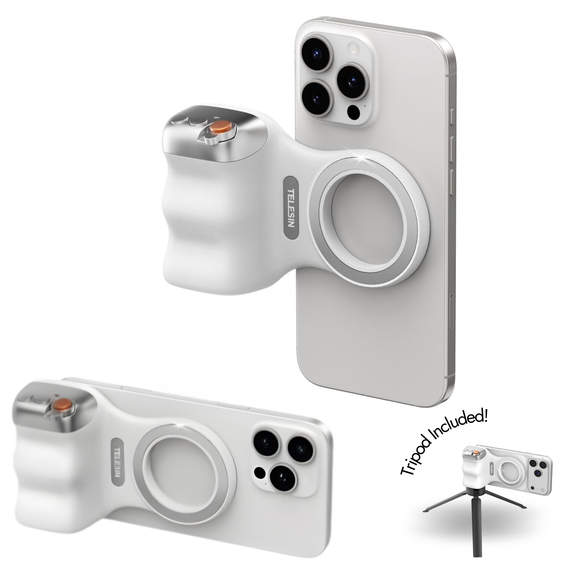 CosmoGloⓇ Fun Shot Magnetic Grip2 accessory with strong magnetic attachment and ergonomic design for smartphone photography.