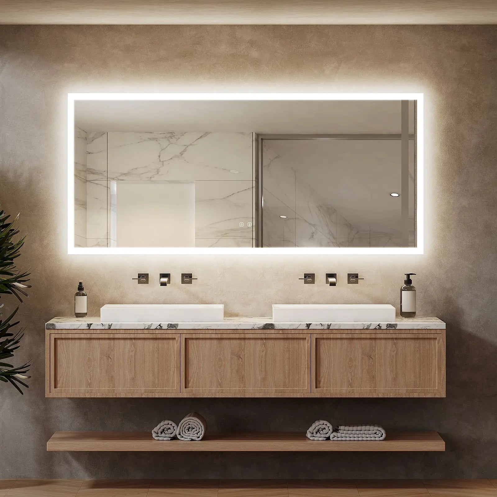 Hausvita Deluxe Edge Glow LED Bathroom Mirror - CosmoGloⓇ