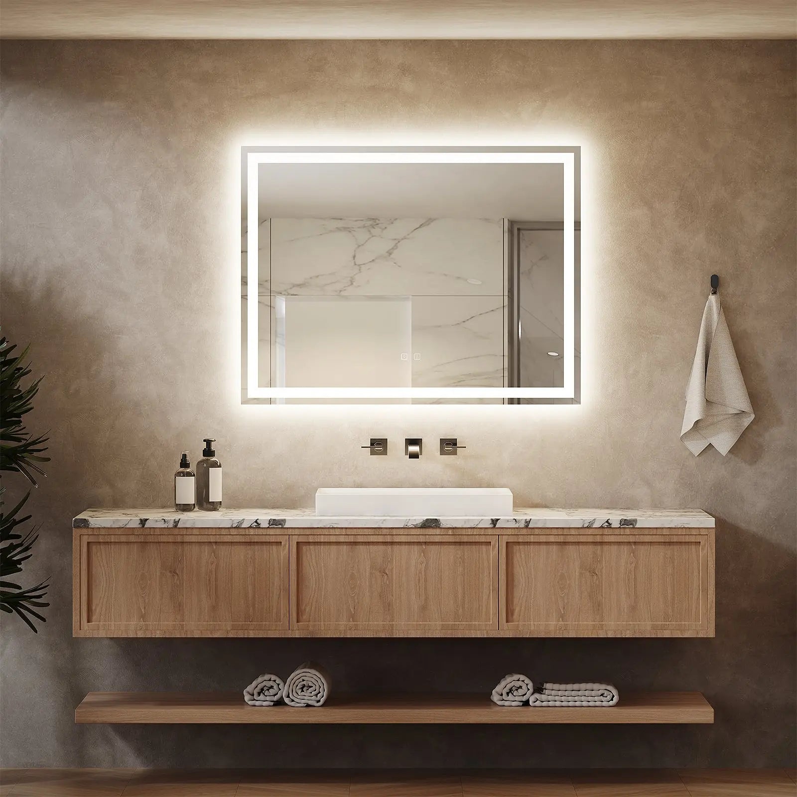Standard Center Glow LED Bathroom Mirror - CosmoGloⓇ