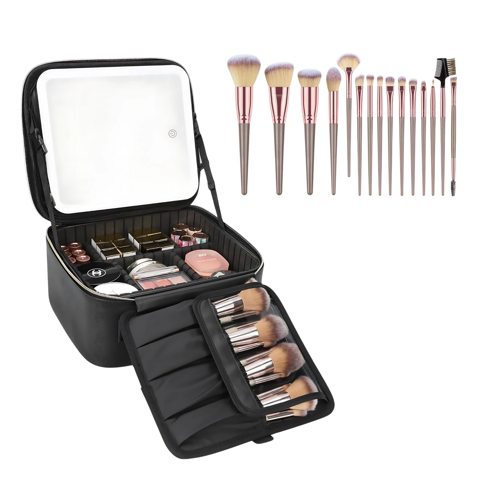Lighted Makeup Case with Mirror