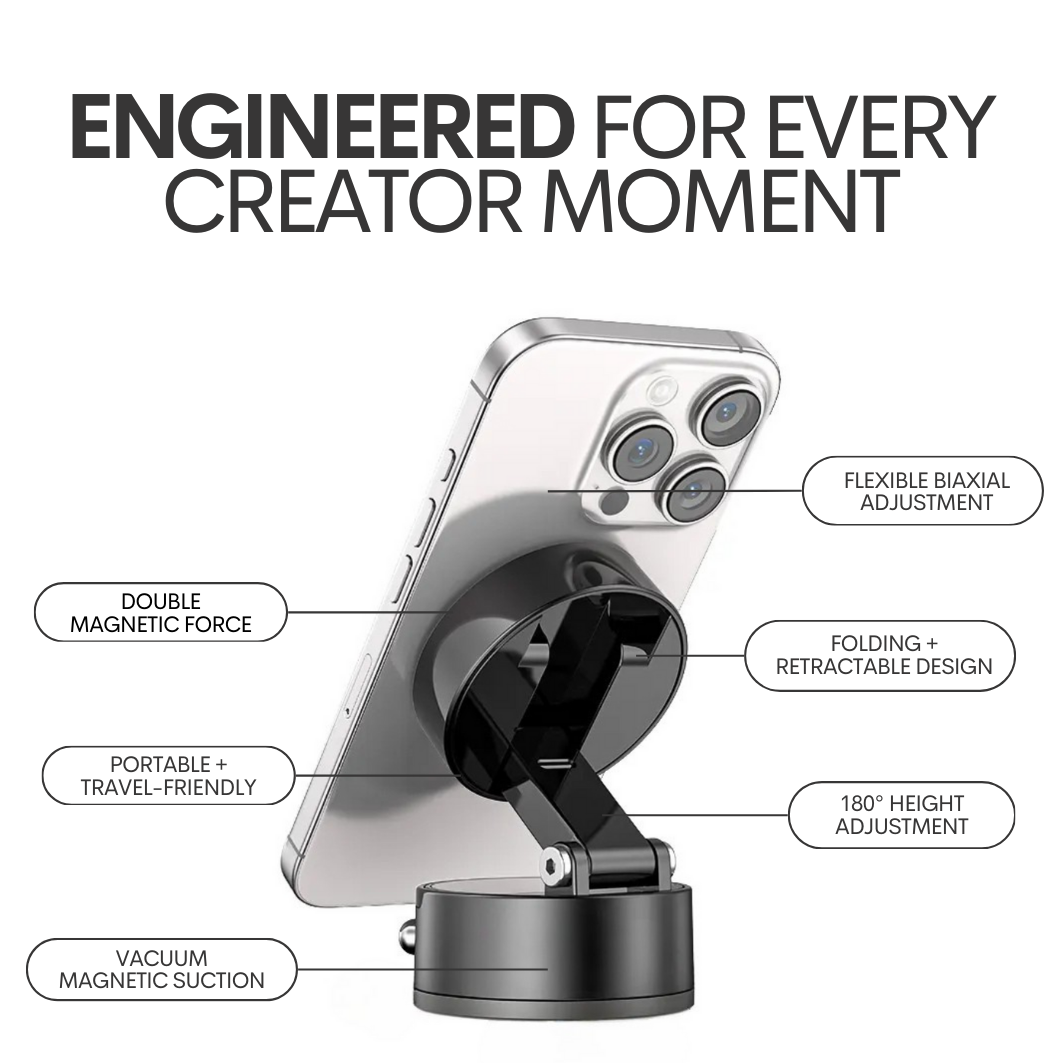 Portable phone holder for content creation with 180° angle adjustment