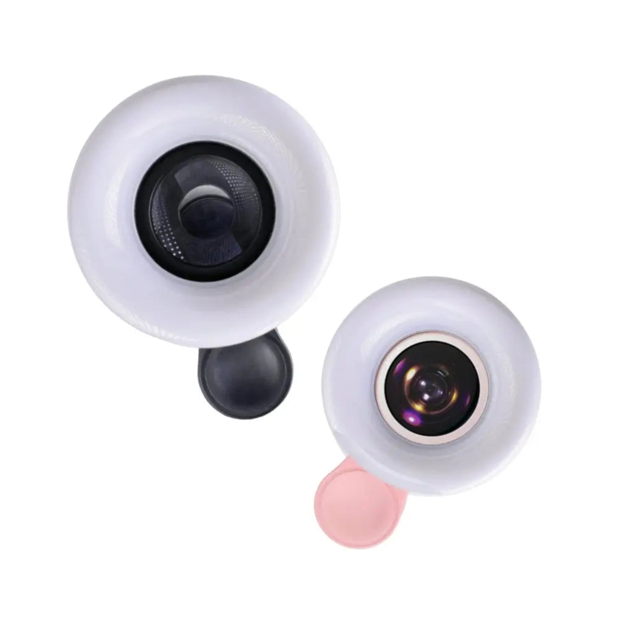 Black CosmoGlo Mini Ring Light Macro Lens accessory for smartphones, designed for close-up photography and enhanced illumination.