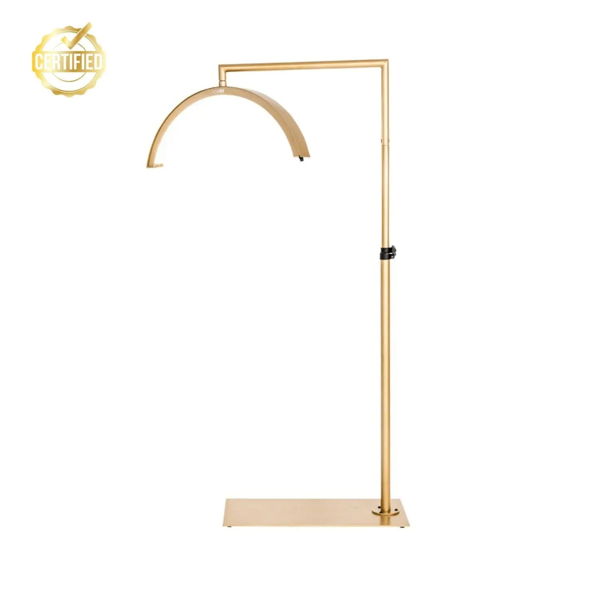 Gold XL phone clip bundle by The CosmoGlo, open box, featuring a large phone holder and clip for secure attachment.