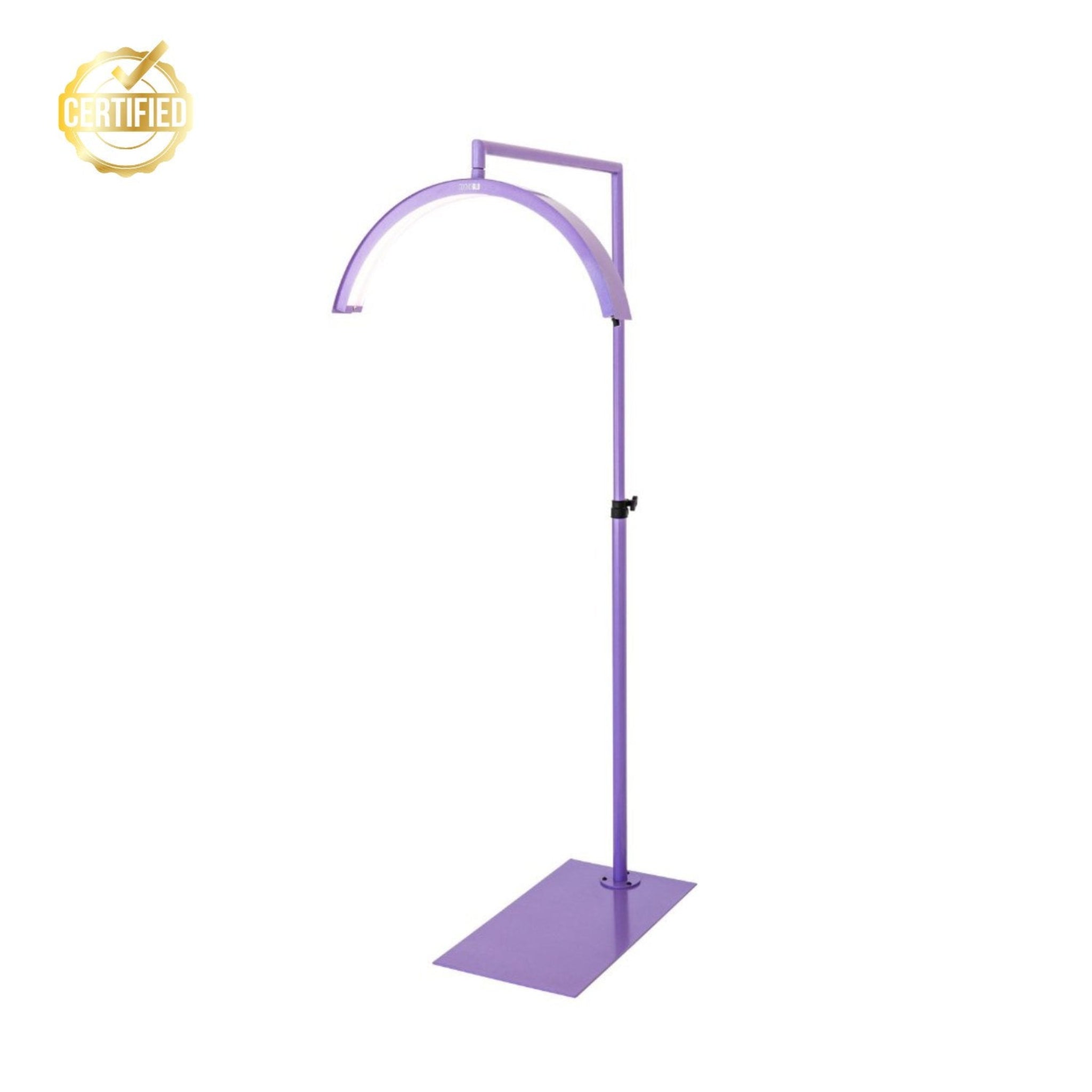 Purple Lavender Half Moon CosmoGlo XL light Open Box perfect for eyelash extensions, tattoo artists, permanent makeup, smp, facialists and skincare.