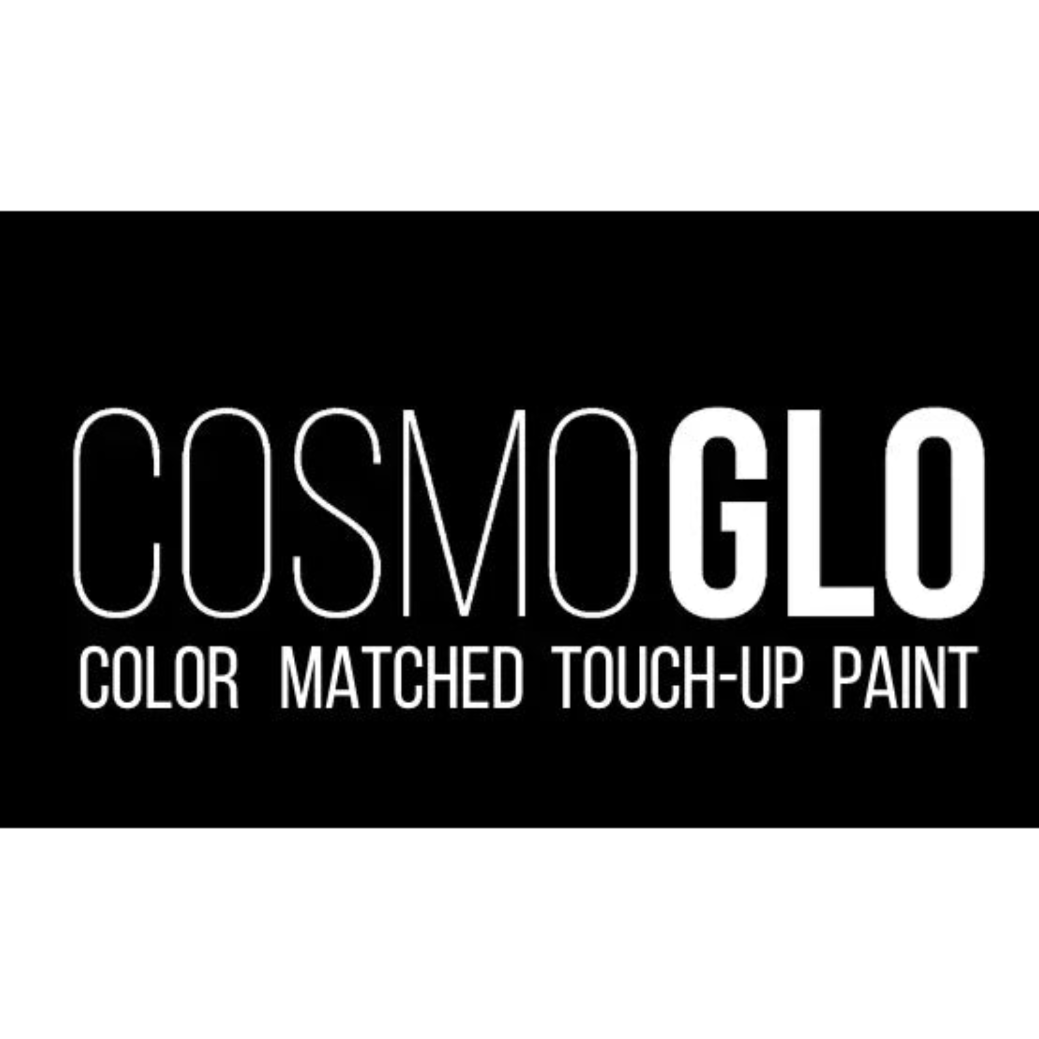 Black CosmoGlo Touch Up Paint in a small container, designed for quick repairs and touch-ups on various surfaces.