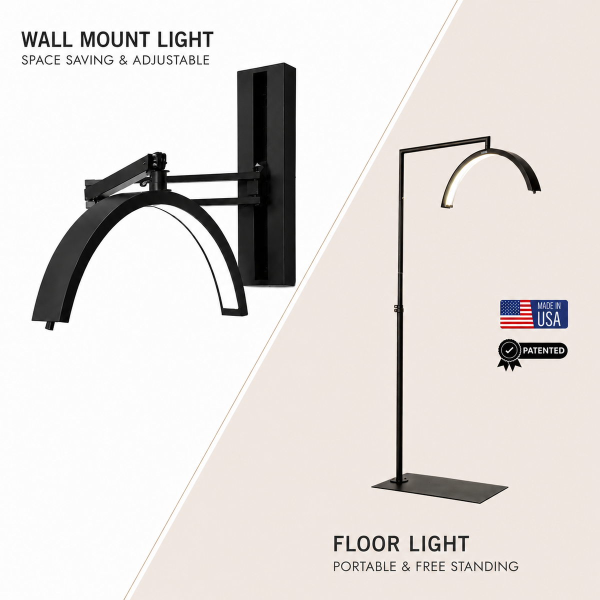 CosmoGlo Wall mounted light vs CosmoGlo floor lamp