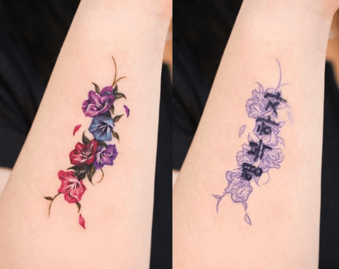Custom flower tattoo design