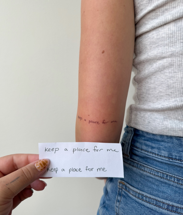handwriting tattoo design