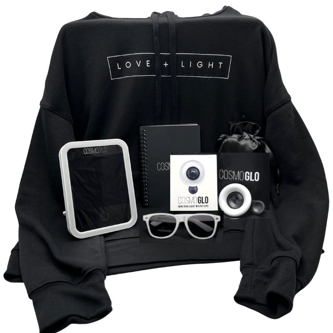 CosmoGlo logo'd accessories, swag, gifts, and apparel.