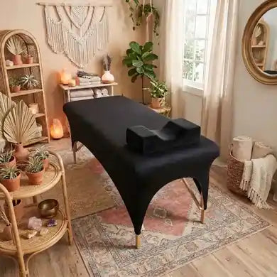 lash bed and lash pillow in boho studio