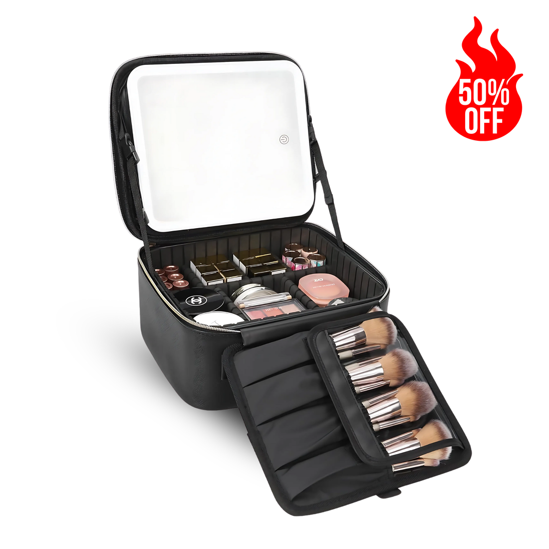Lighted Makeup Case with Mirror