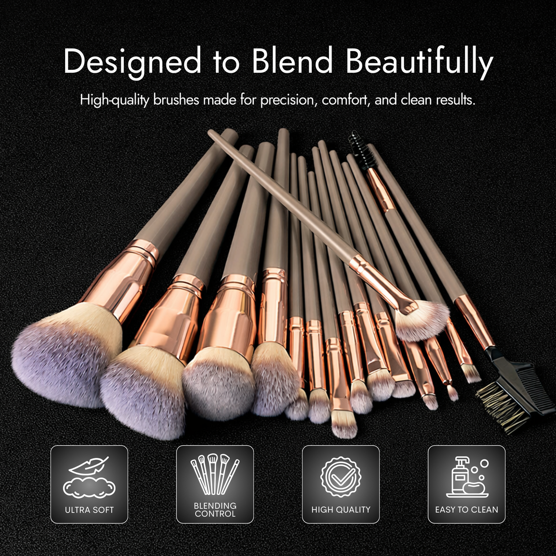 CosmoGlo Makeup Brush Set