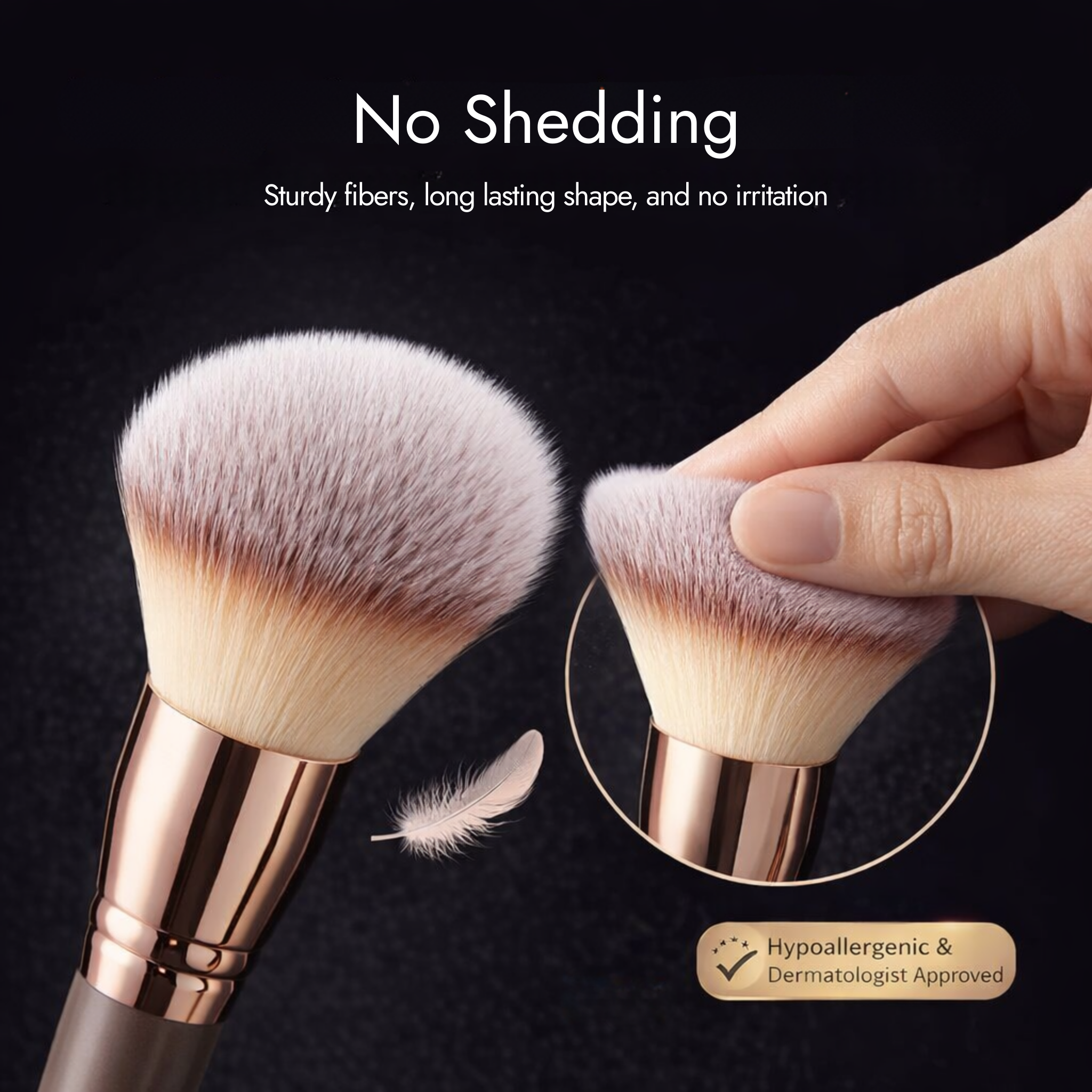 CosmoGloⓇ makeup brush set with various brushes including foundation, blush, and eyeshadow applicators on a white background.