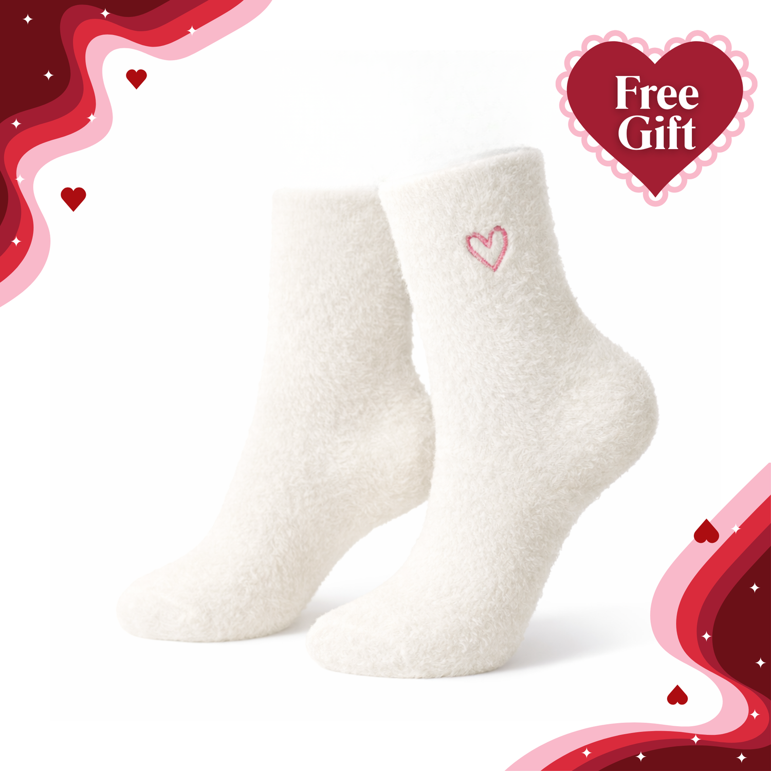 CosmoGlo Cozy Heart Socks - CosmoGloⓇ