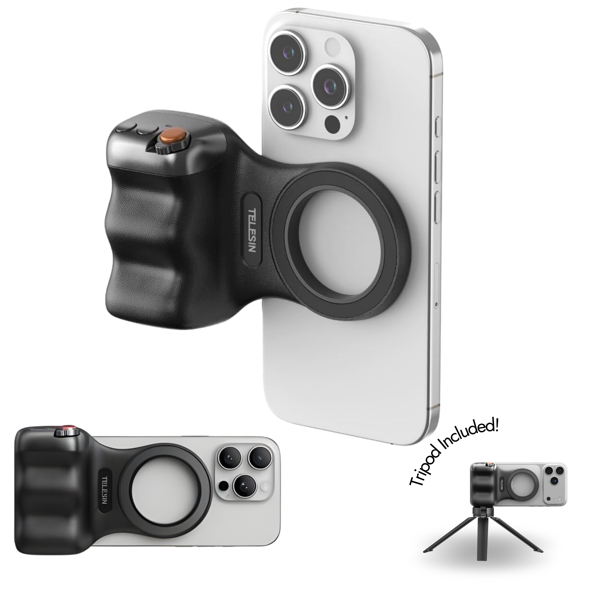 Fun Shot Magnetic Grip2 accessory by CosmoGloⓇ with strong magnetic clips and ergonomic design for camera or device attachment.
