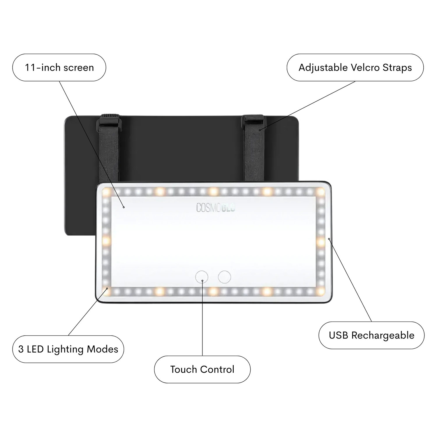 Glo on the go bundle with mirror, car visor, and make up kit