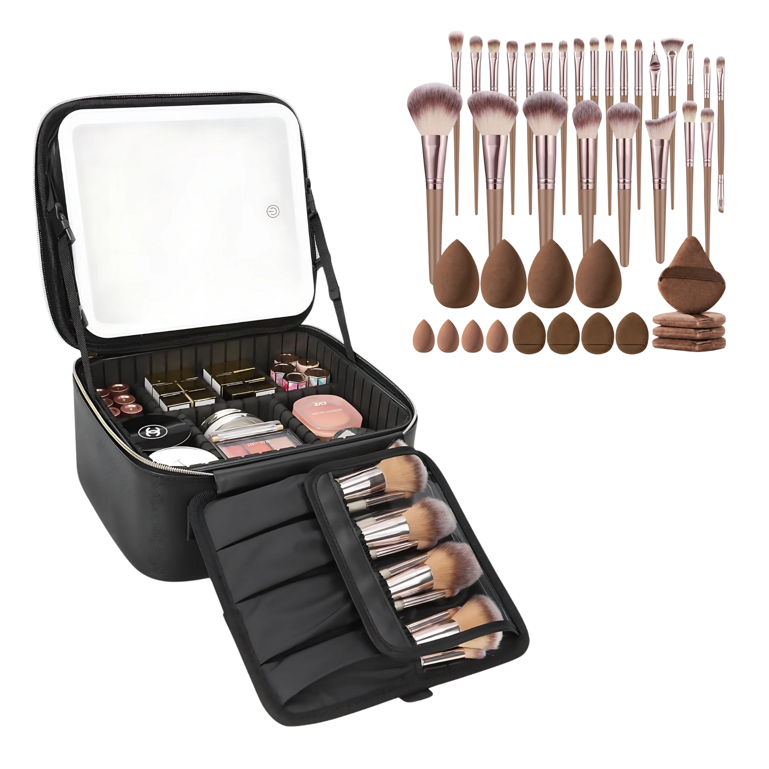 Lighted Makeup Case with Mirror