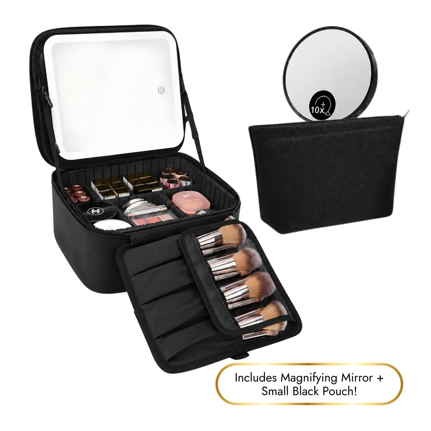 Lighted Makeup Case with Mirror