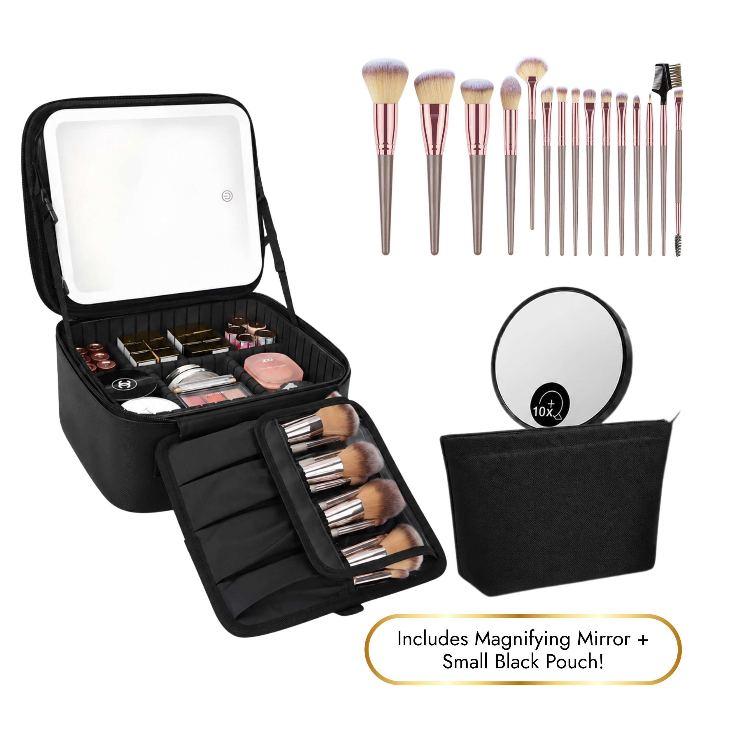 Lighted Makeup Case with Mirror