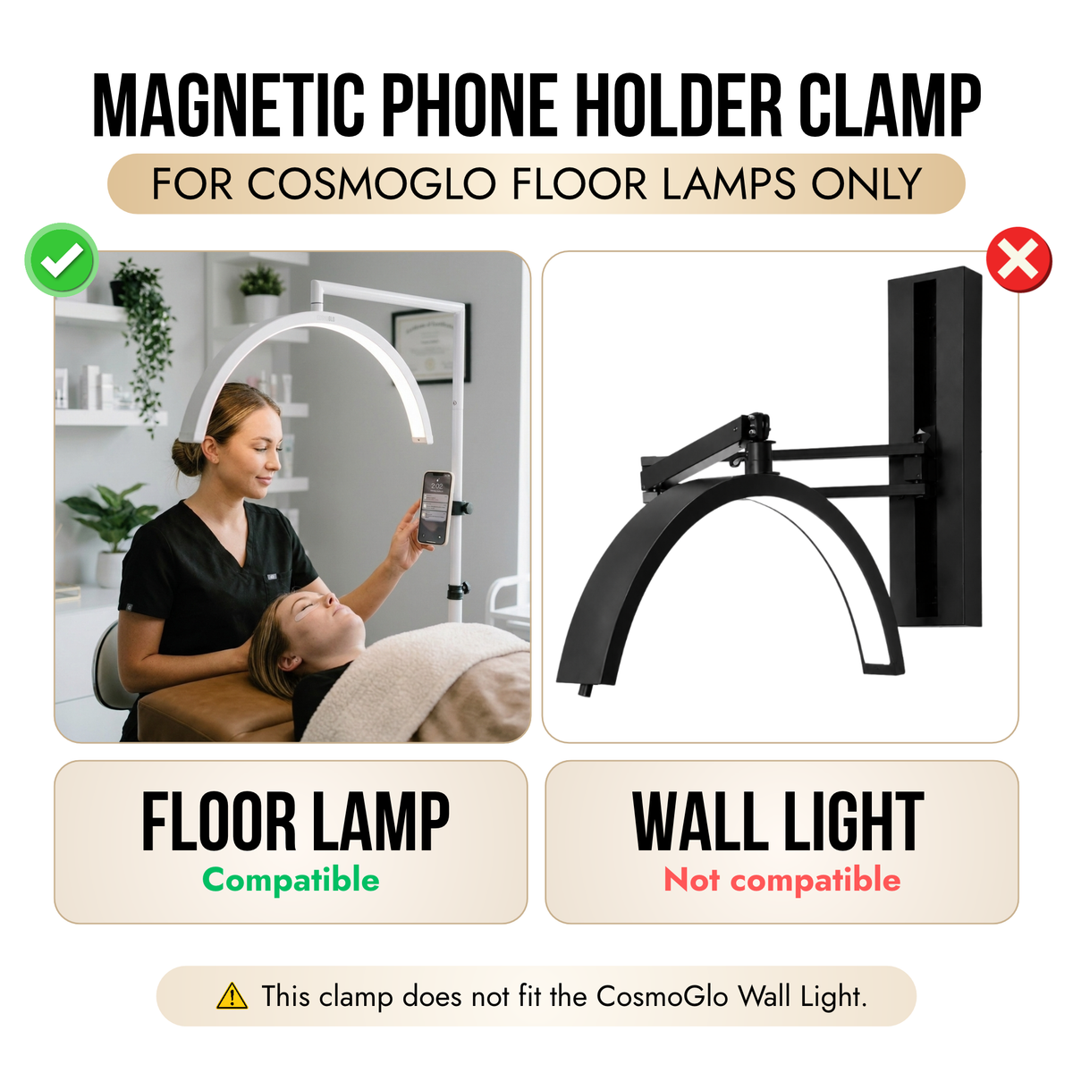 Magnetic Phone Holder Clamp for CosmoGlo Floor Light
