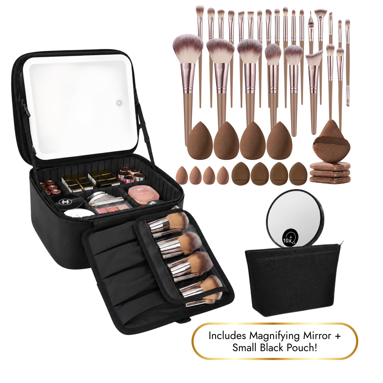 Lighted Makeup Case with Mirror