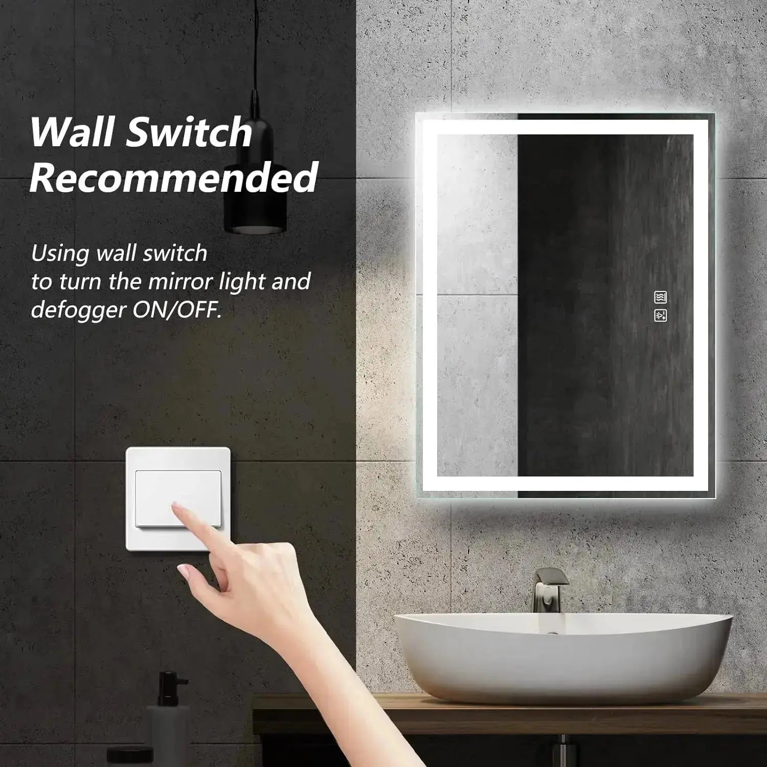 24 x 32  Inch Center Glow LED Bathroom Mirror - CosmoGloⓇ