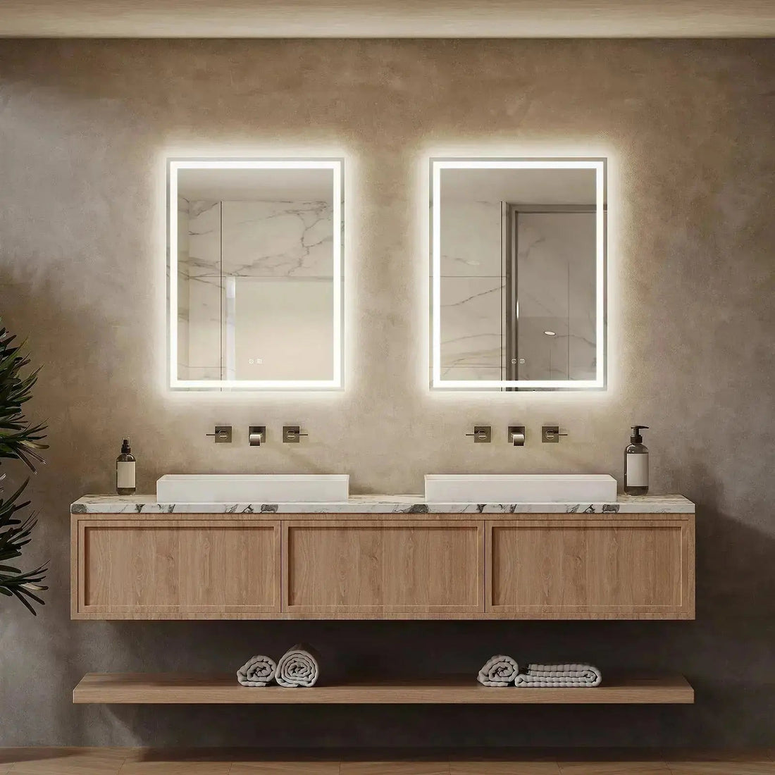 Compact Center Glow LED Bathroom Mirror - CosmoGloⓇ