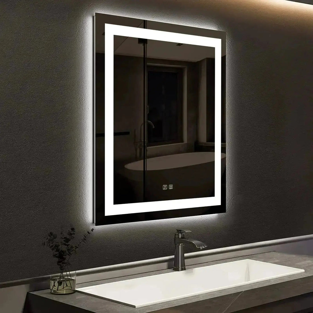 Compact Center Glow LED Bathroom Mirror - CosmoGloⓇ