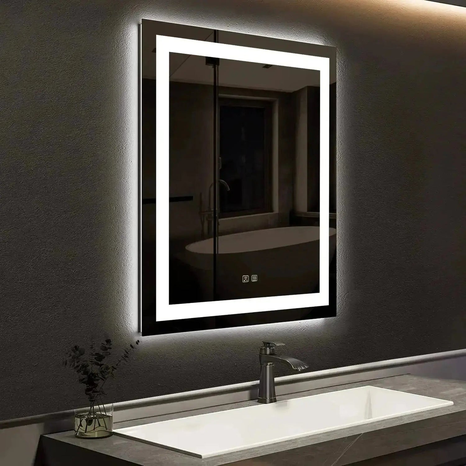 Compact Center Glow LED Bathroom Mirror - CosmoGloⓇ