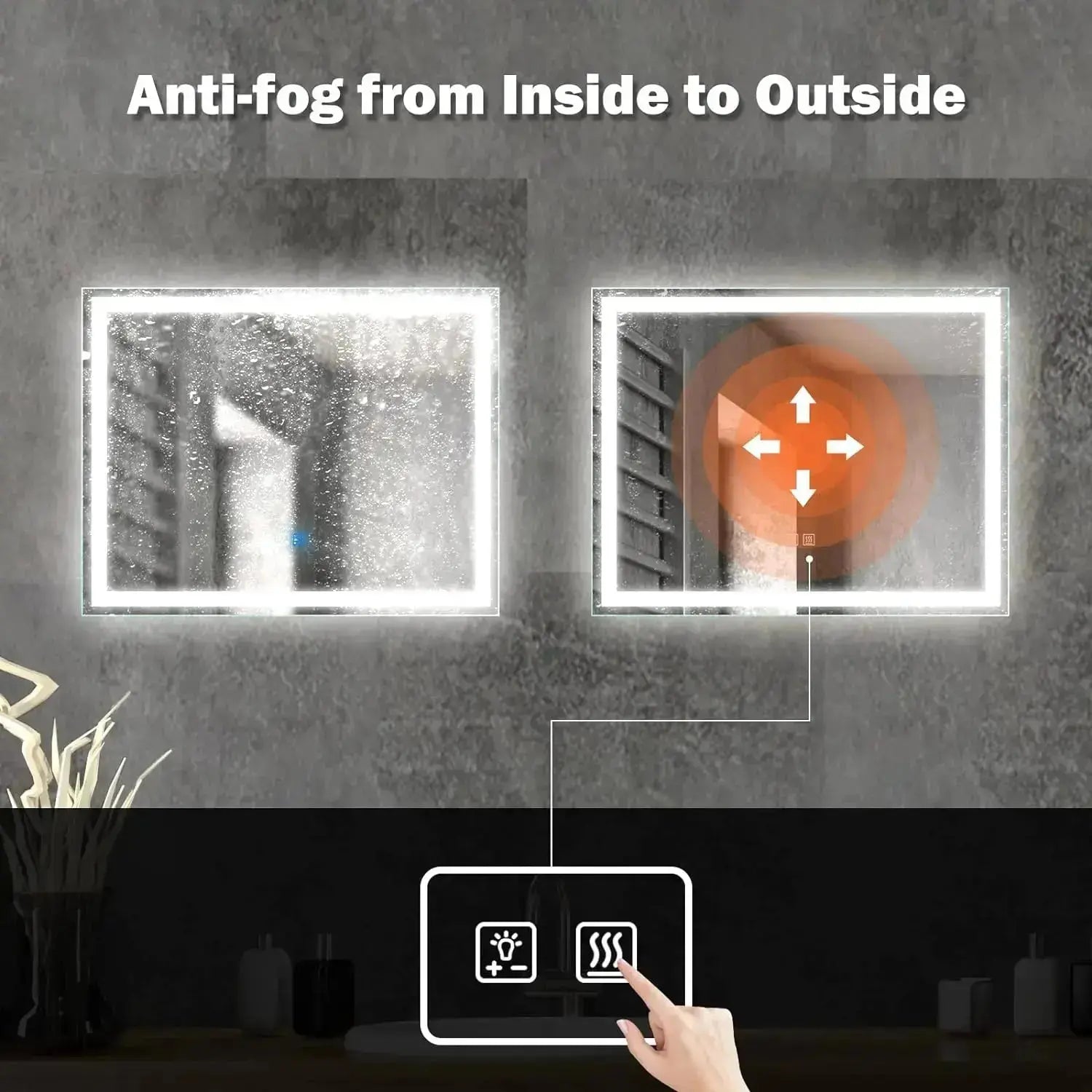 24 x 32  Inch Center Glow LED Bathroom Mirror - CosmoGloⓇ