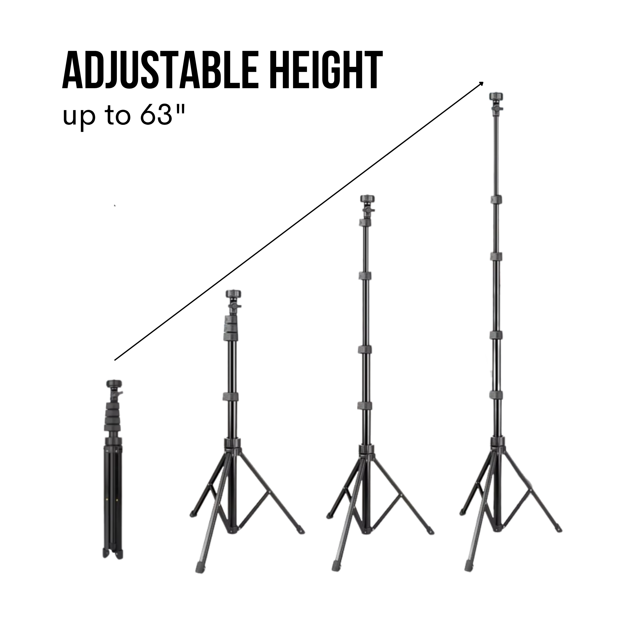 CosmoGloⓇ content filming tripod with adjustable legs and fluid head for stable video recording and photography.