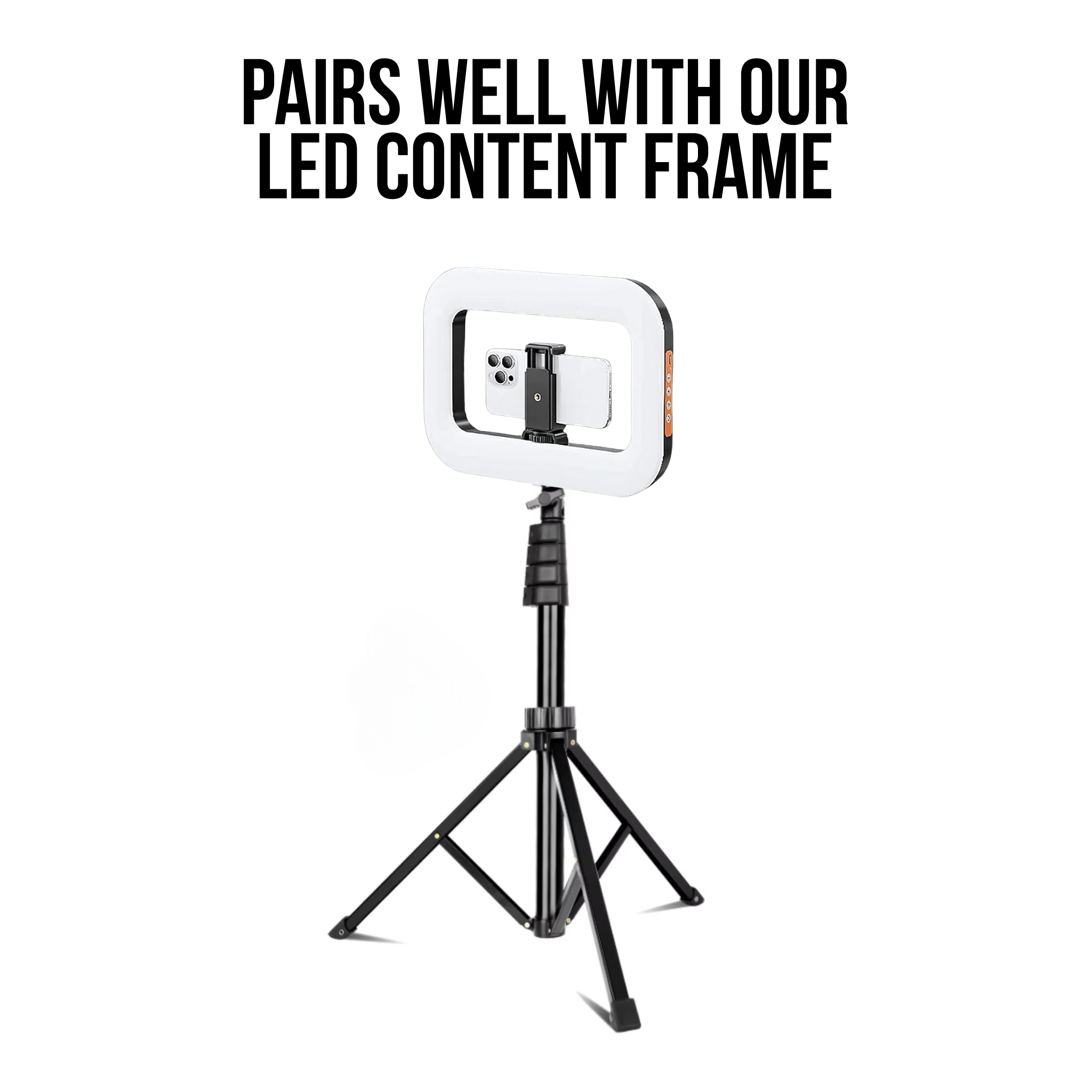 CosmoGloⓇ content filming tripod with adjustable legs and ball head for stable video and photo shooting.
