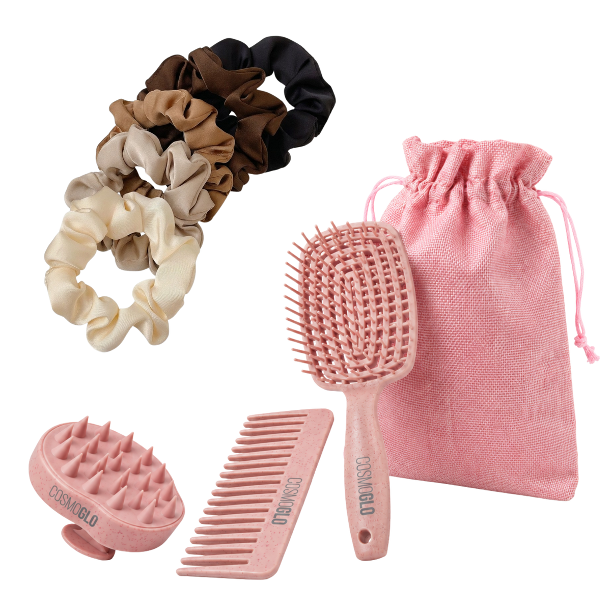 CosmoGlo Hair Brush Kit - Pink