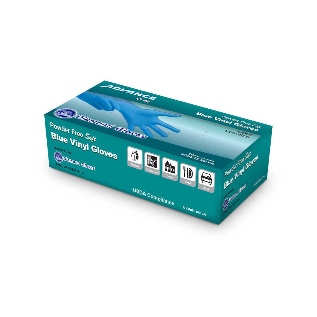 ADVANCE Blue Vinyl Gloves - Powder Free (4 Mil), 1,000 Gloves - BOGO 20% OFF