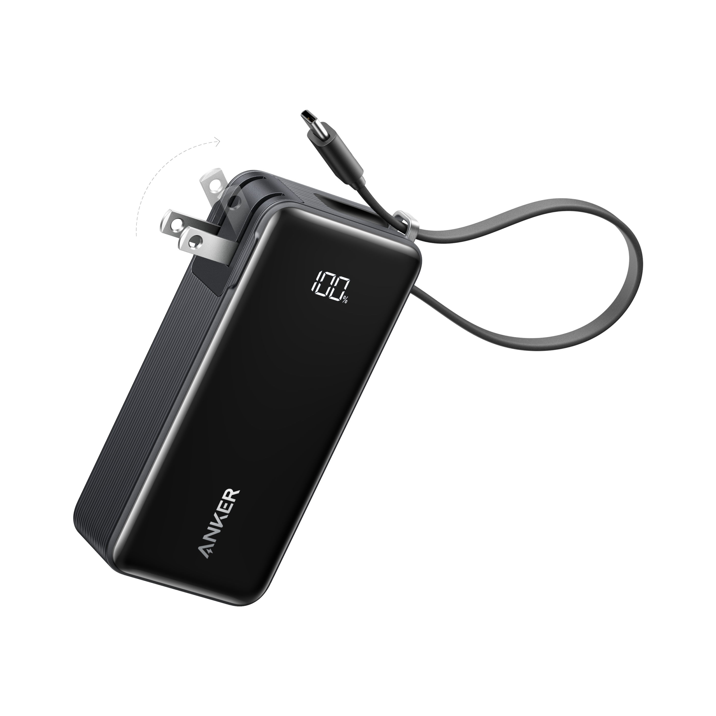 Anker Power Bank (10K, Fusion, Built-In Cable) - CosmoGloⓇ