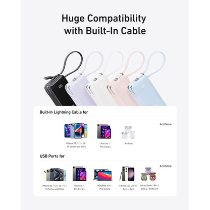 Anker Power Bank (10K, Fusion, Built-In Cable) - CosmoGloⓇ