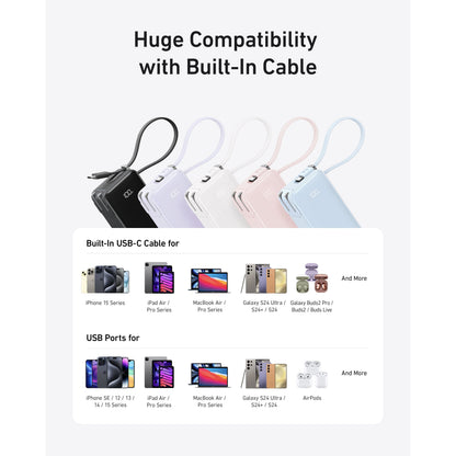 Anker Power Bank (10K, Fusion, Built-In Cable) - CosmoGloⓇ