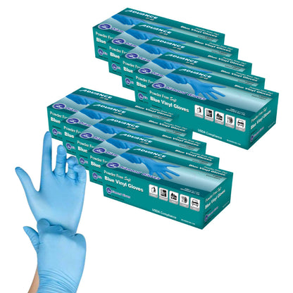 ADVANCE Blue Vinyl Gloves - Powder Free (4 Mil), 1,000 Gloves - BOGO 20% OFF