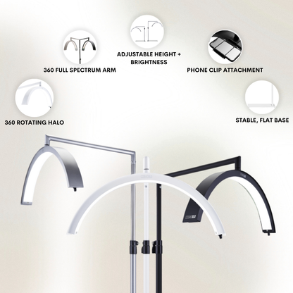 LED lamp with features highlighted on a white background