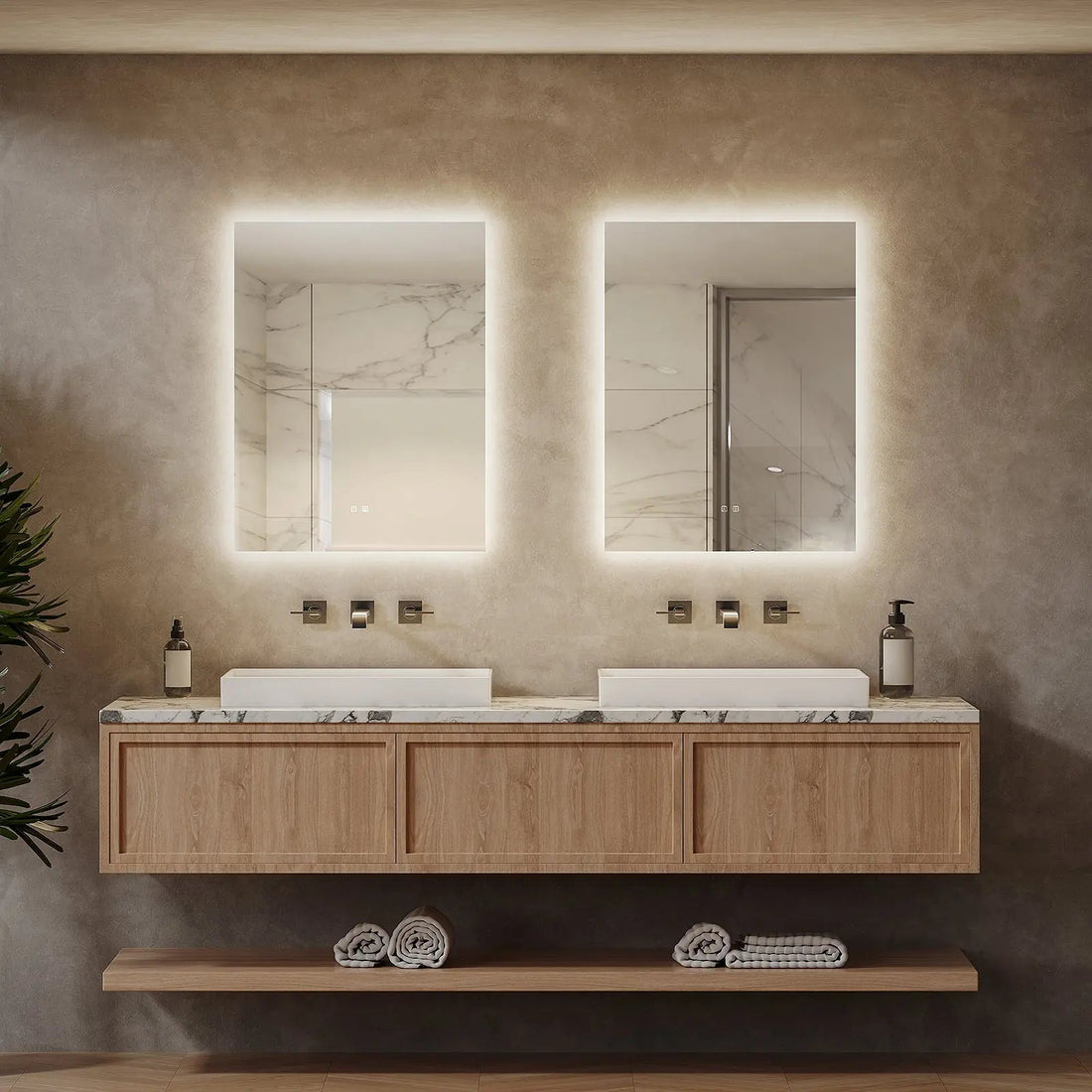 Compact Sleek Backlit LED Bathroom Mirror - CosmoGloⓇ