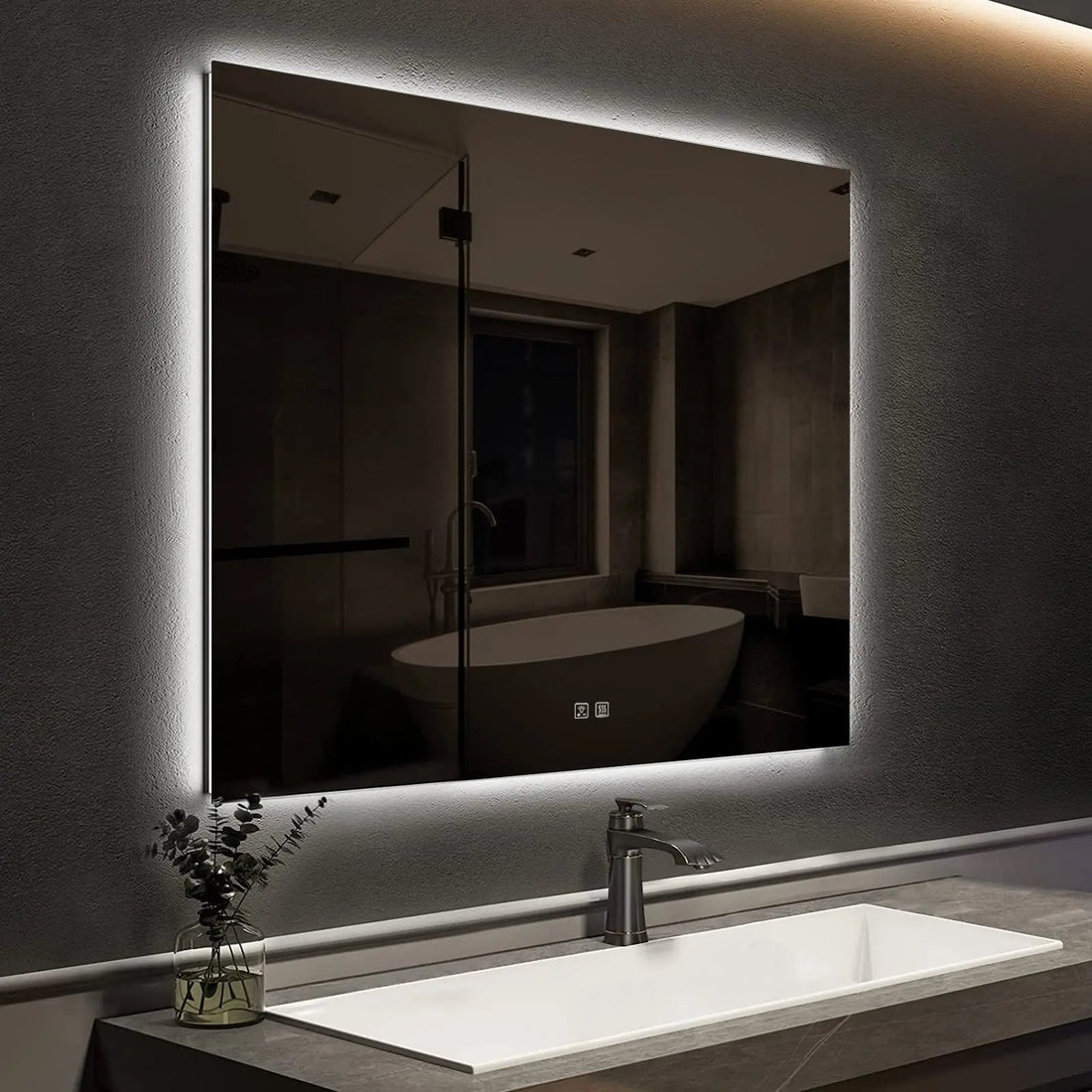 Compact Sleek Backlit LED Bathroom Mirror - CosmoGloⓇ