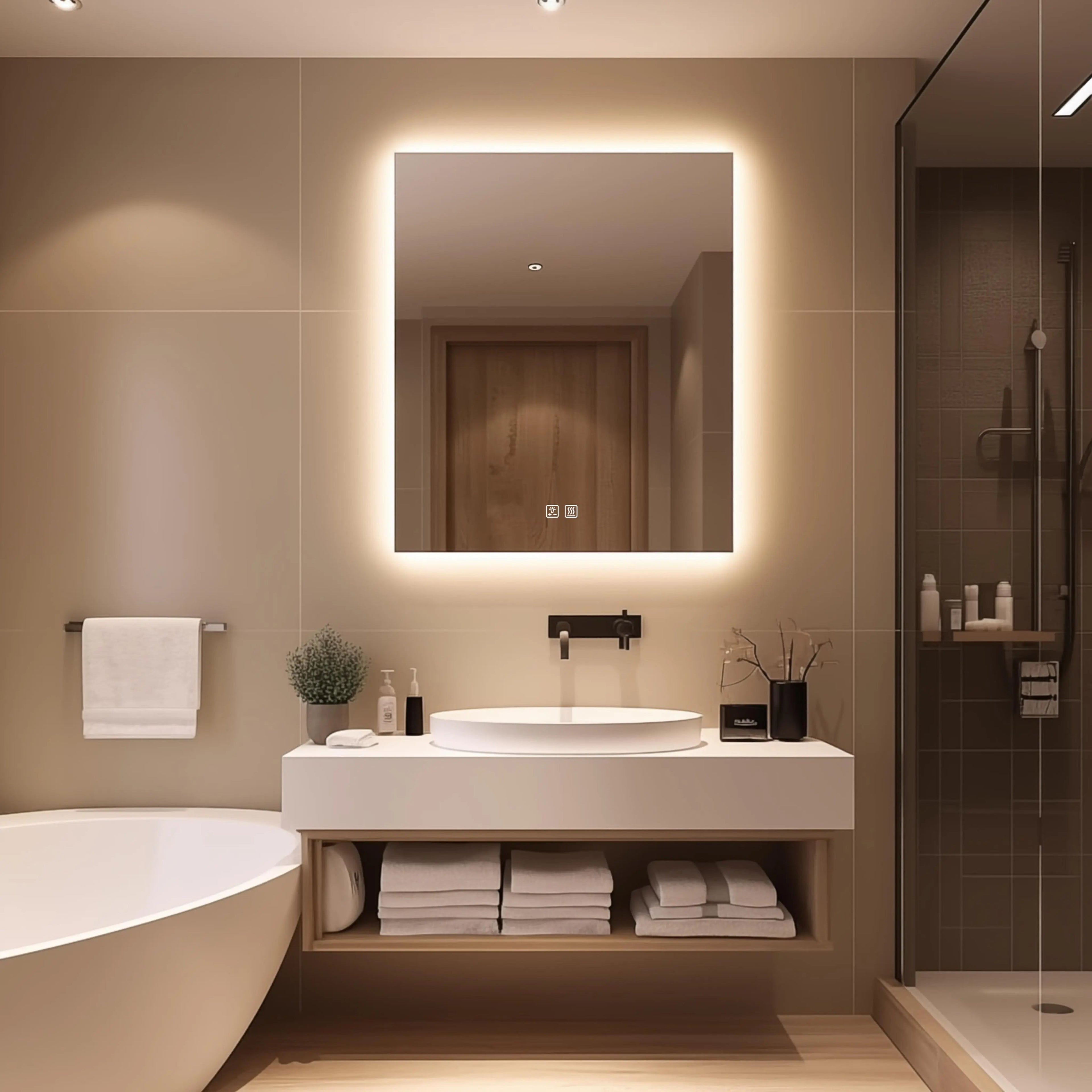 Compact Sleek Backlit LED Bathroom Mirror - CosmoGloⓇ