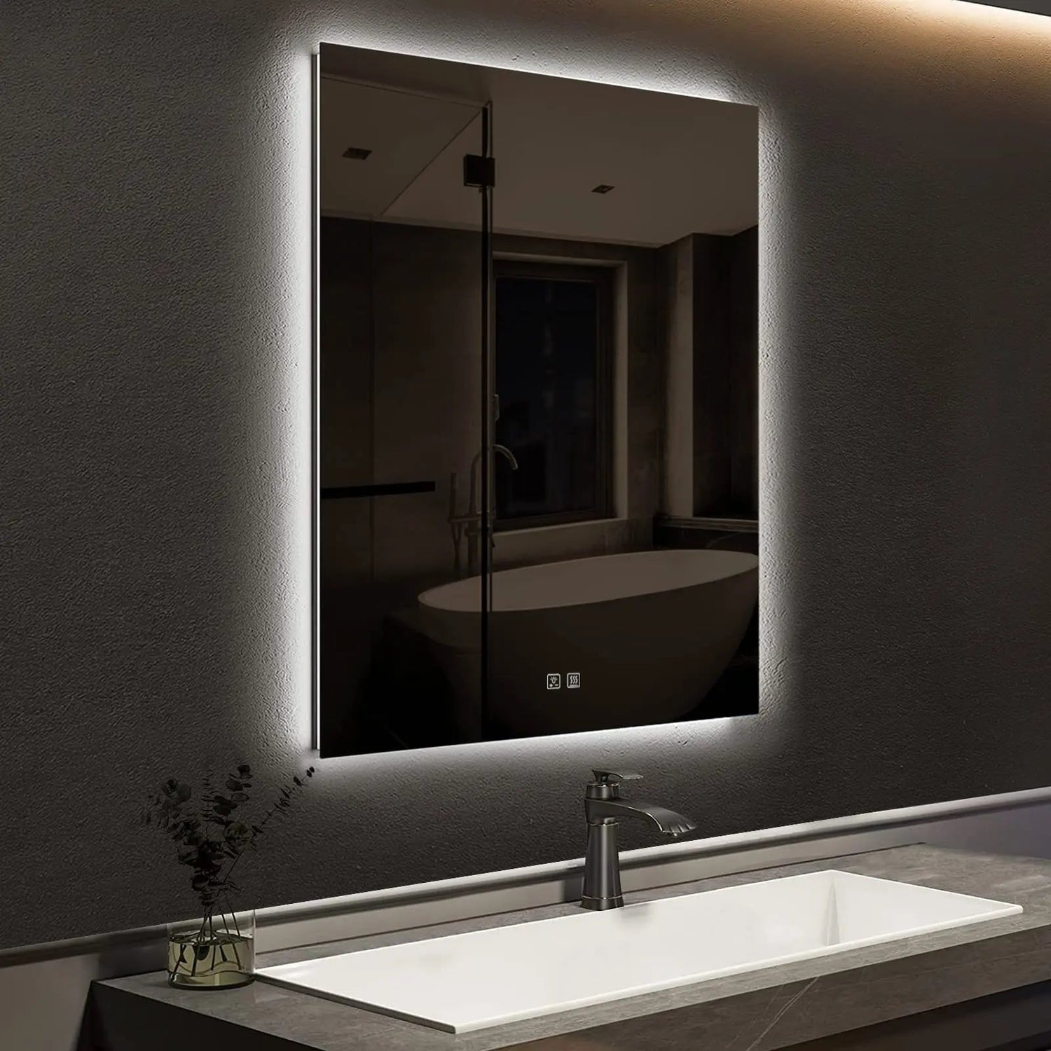 Compact Sleek Backlit LED Bathroom Mirror - CosmoGloⓇ